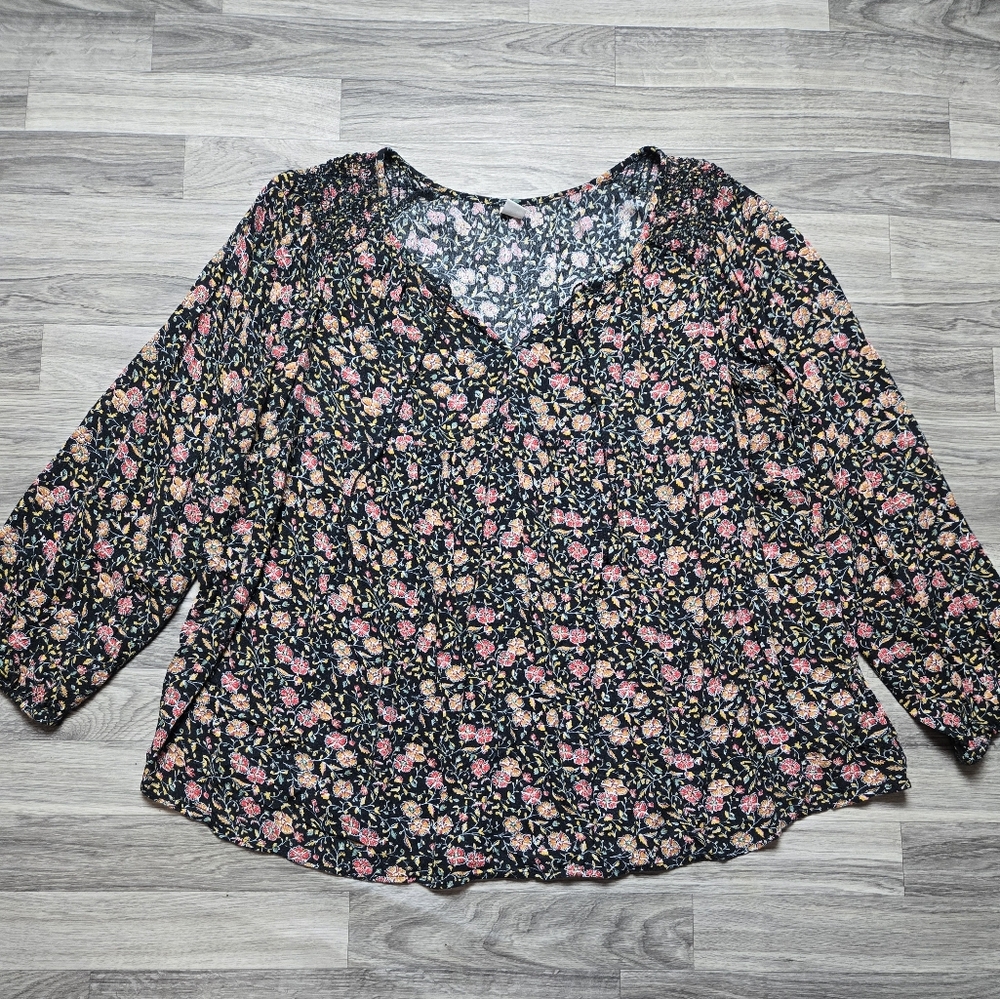 Old Navy Boho Floral Peasant Blouse